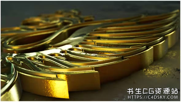 AE模板-E3D插件制作豪华金色三维LOGO片头动画工程3D Gold Logo Reveal