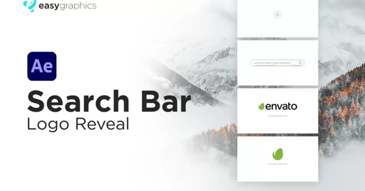 搜索栏徽标logo显示AE模版Search Bar Logo Reveal插图