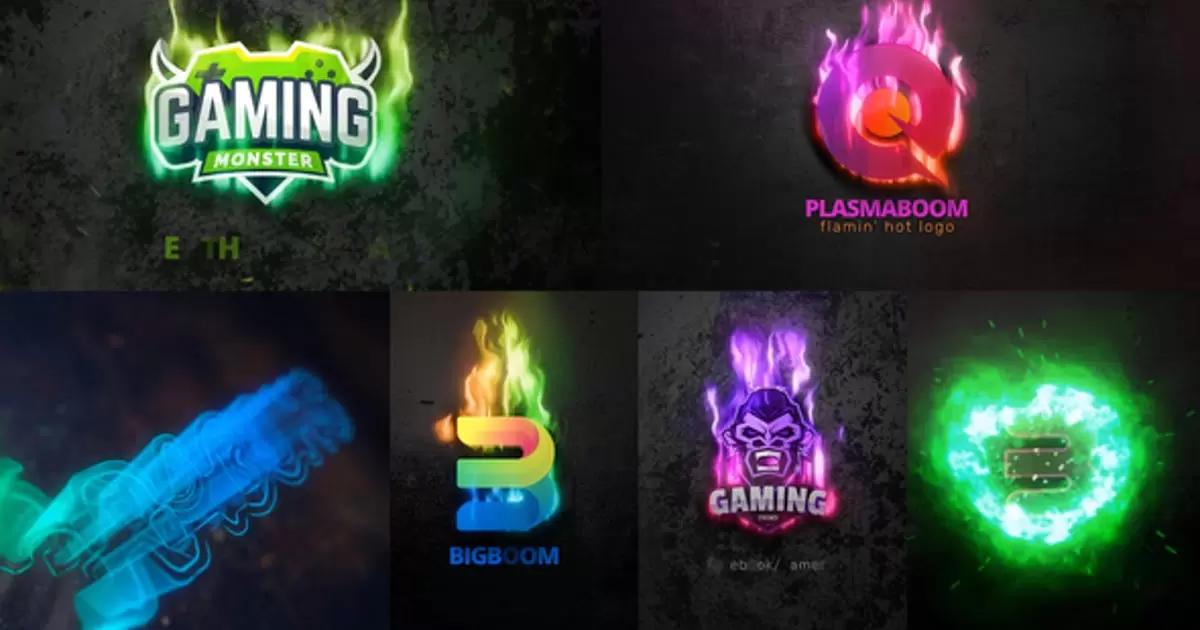 等离子粒子燃烧logo标志显示AE模版Plasma Boom Logo Reveal插图