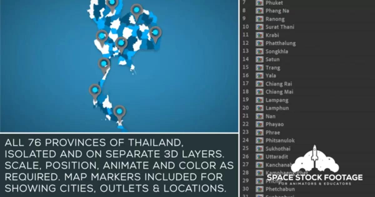 泰国地图套件AE视频模版Thailand Map Kit插图