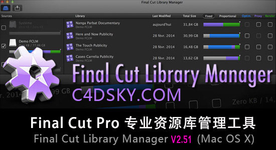 Final Cut Pro X专业资源库管理工具Final Cut Library Manager 2.51 Mac OSX