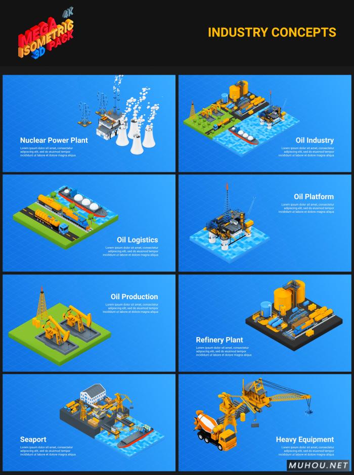 300种三维卡通MG图形动画AE模板视频素材 Isometric Mega Pack插图5