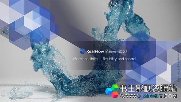 Win/Mac版-C4D流体动力学模拟插件NextLimit RealFlow C4D 2.6.5.0095 R17-R19-R20