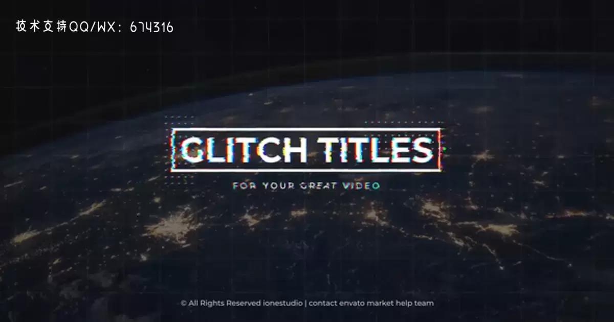 后遗症的信号干扰标题AE视频模版Glitch Titles For After Effects插图