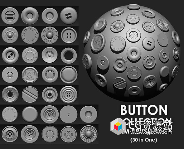 Buttons Collection Imm Brush Pack