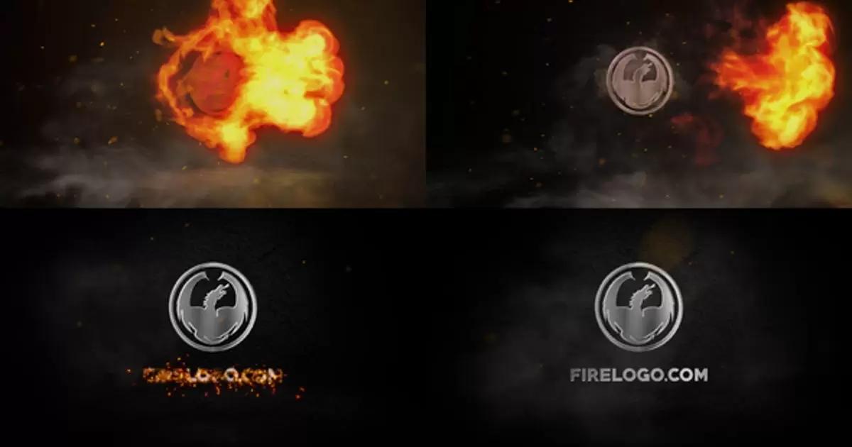 火焰燃烧logo镀铬标志AE模版Fire And Chrome Logo | After Effects插图