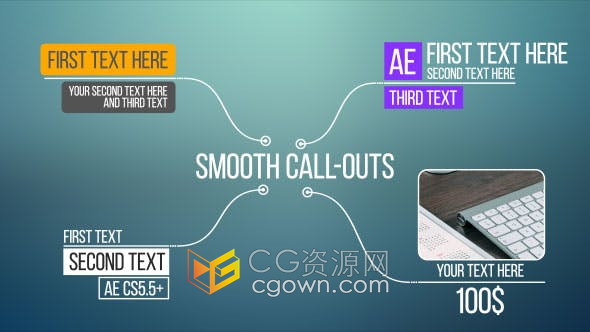 AE模板-Smooth Call-Outs呼出标注注明产品商品功能特点价格