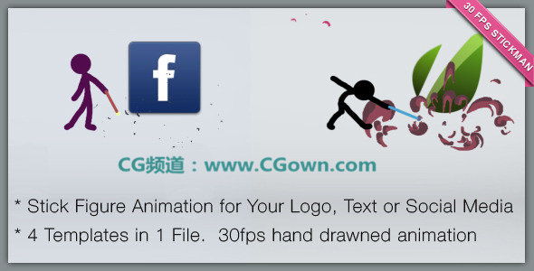 Videohive?Cartoon?Character?Presents?Logo火柴人logo演绎