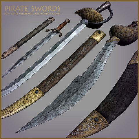 Pirate Swords - Unity海盗剑PBS材质模型