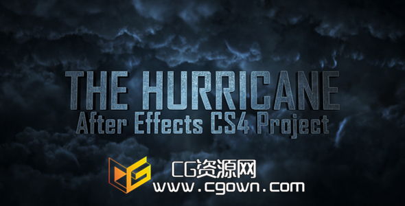 史诗风暴云雨特效 飓风标题文本动画 Videohive The Hurricane Titles AE模板