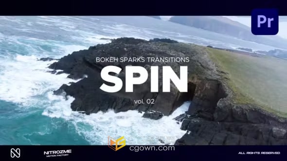 Bokeh Spin Transitions PR模板电影耀斑散景旋转过渡转场动画