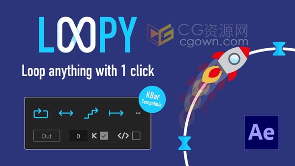 Loopy V1.1循环关键帧路径动画工具AE脚本