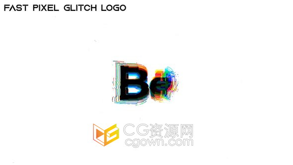 AE模板-像素故障RGB变形拉伸动画Fast Pixel Glitch Logo