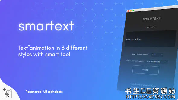 AE脚本-简单智能数字故障英文字母文字标题手写动画模板 Smartext - Animated Text Tool