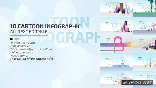 10卡通信息图/经济解释者视频工具包4K/商业演示视频AE模板插图