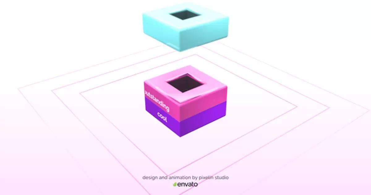 立方体logo标志AE模版Cube Logo插图