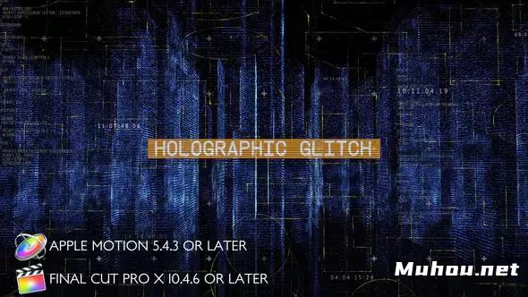 全息城市高科技文字Holographic City Opener - Apple Motion视频FCPX模板插图