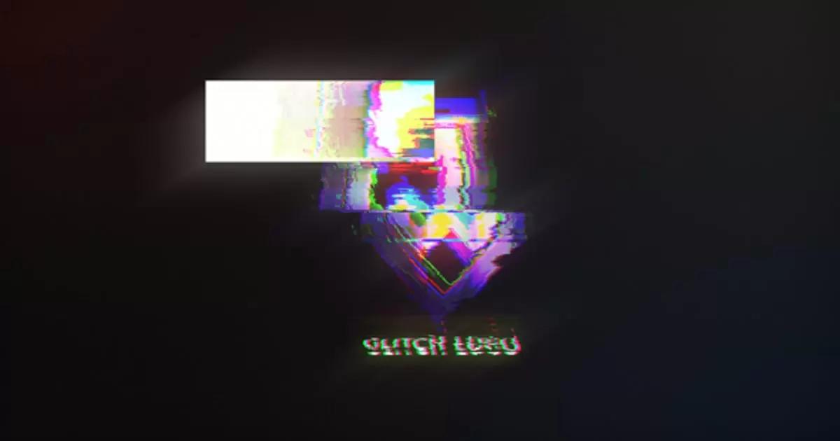 音乐毛刺标志3D版AE视频模版Glitch Logo /3D Edition插图