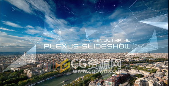 AE模板Plexus工程4K分辨率艺术三角图形变换动画大气宣传片头 免费下载