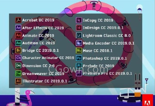 Adobe CC 2019 Win/Mac v9.9 大师版所有软件