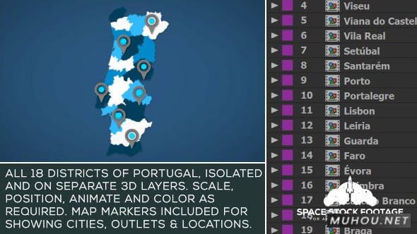葡萄牙地图套件视频AE模板插图