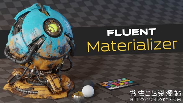 中文版-程序化材质工具套装贴花做旧泥浆划痕烘焙贴图Blender插件 Fluent : Materializer v1.2.0