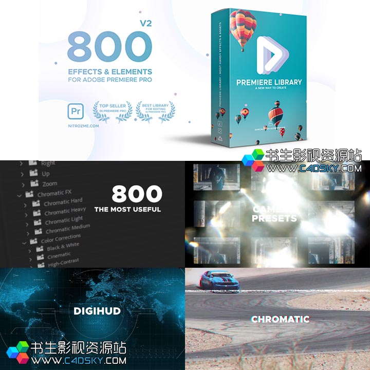 Premiere预设-800组相机变焦扭曲调色信号损坏镜像RGB色彩分离PR视频特效 年会员免费下载