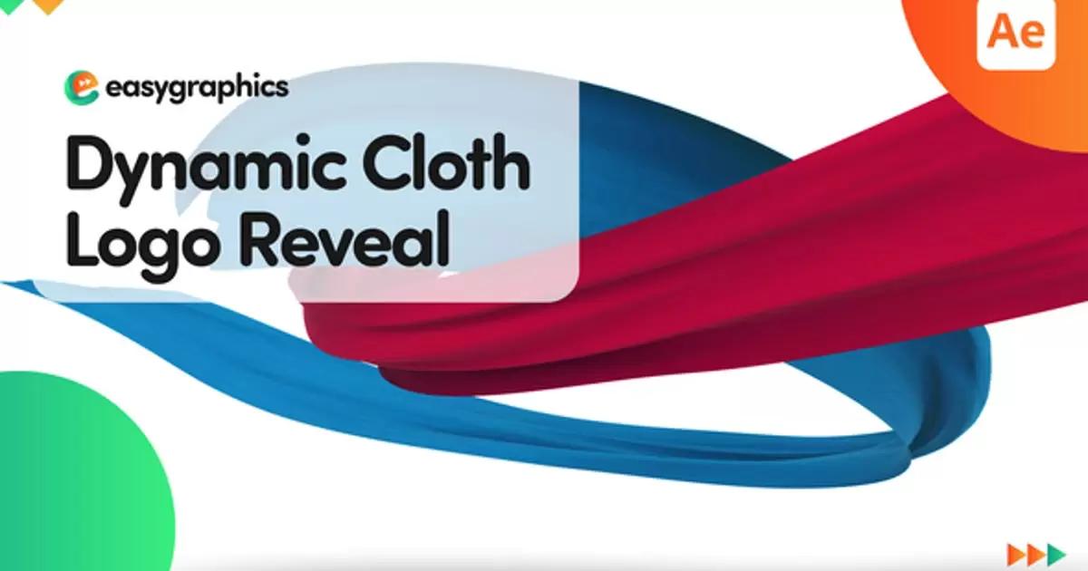 动态布料绸缎标志logo显露AE视频模版Dynamic Cloth Logo Reveal插图