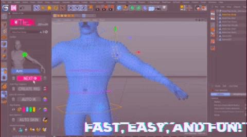 C4D插件-角色绑定插件神器3dtoall IKMAX for C4D v2.3 for Cinema4D R15 -R26 +视频教程