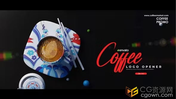 AE模板-简约场景咖啡厅介绍咖啡品牌视频广告Coffee Logo