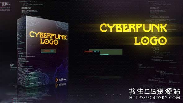 AE/PR模板-Cyberpunk Glitch Logo Animation赛博朋克科技感毛刺故障干扰LOGO片头动画