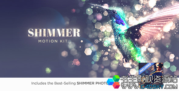 唯美闪烁粒子文字图片动画含视频教程AE脚本+PS动作Shimmer Motion Kit