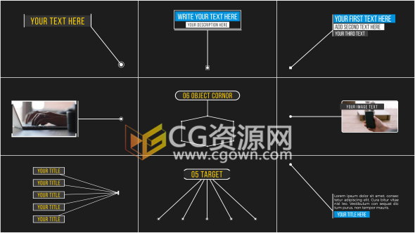 产品亮点线呼出标注细节描述图表价格动画包装工程AE模板