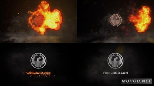 Fire超酷火焰燃烧粒子logo标志FCPX视频模版插图