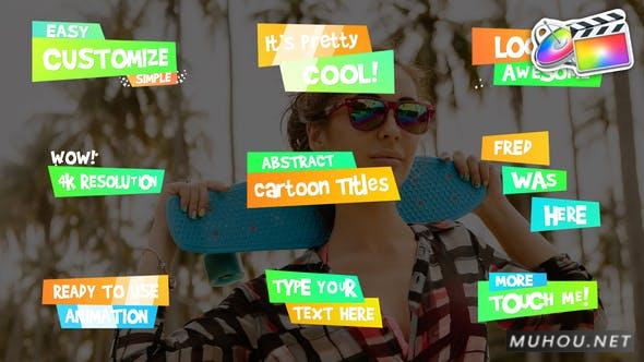 五颜六色演示有趣的卡通标题  FCPX/Motion视频模板插图