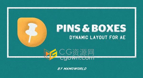 Pins & Boxes v.1.1.001 制作自适应大小文字方框动画AE脚本下载