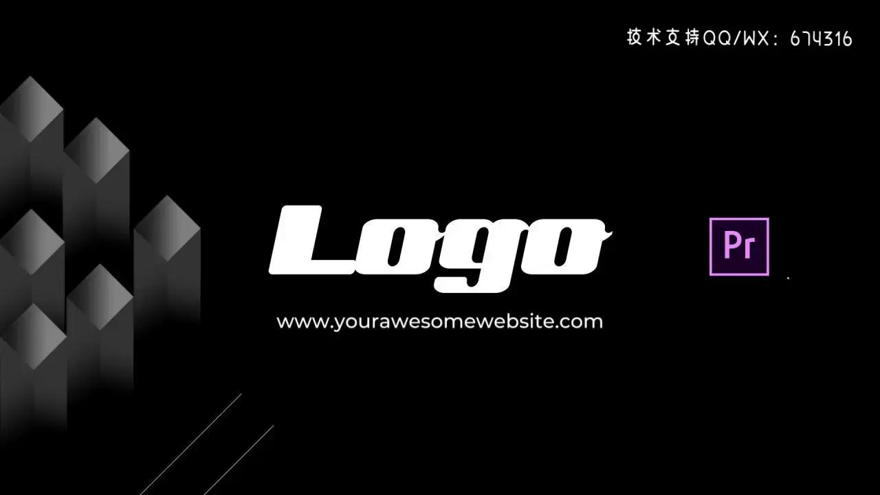 动态立方体logo展示pr模板视频下载插图