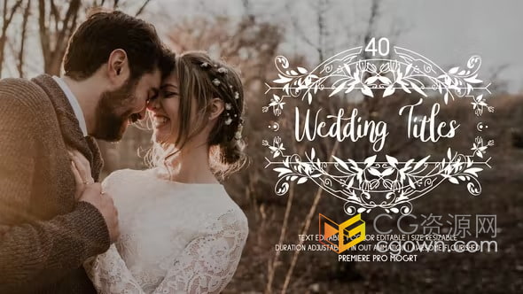 PR模板-40 Flourish Wedding Titles优雅美丽高质量婚礼标题