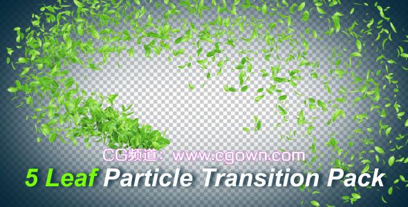 Videohive 5 Leaf Particle Transition Pack 5种树叶粒子转场包