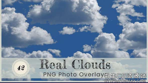 42组逼真天空云朵白云叠加合成素材Real Cloud Overlay Photoshop Effects