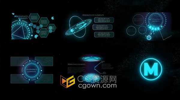 Sci-Fi高科技科幻信息图表 HUD UI 动态元素免费下载-AE模板