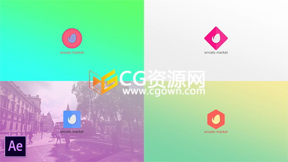 MG动画流动液体效果企业标志LOGO片头效果制作-AE模板下载