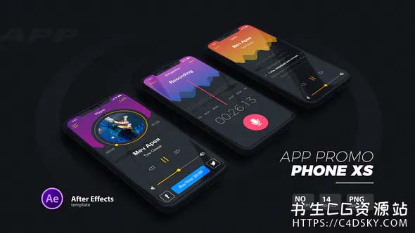 AE模板-苹果手机iPhone XS应用程序APP宣传演示样机展示App Promo // Phone Xs