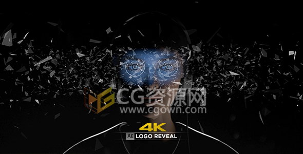 AE模板VR眼镜虚拟可视化标志演绎LOGO冲击动画4K分辨率