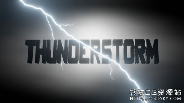 Blender中文版插件-慢动作闪光云雨迅雷雷暴下雨特效插件Thunderstorm Add-On v1.2- Create Lightnings, Clouds And Rain