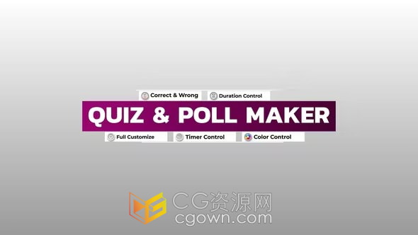 AE模板-游戏比赛测试投票元素制作器Quiz & Poll Maker