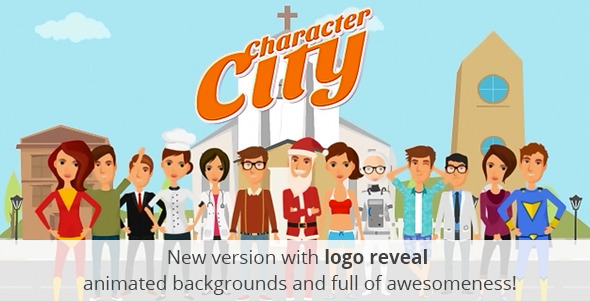 AE模板：二维卡通角色讲解员/动画视频工具包Videohive Character City V2 : Explainer/Animation Video ToolKit 