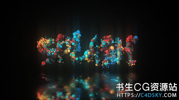 AE模板-多彩发光粒子汇聚片头标志演绎Glow Particle Logo