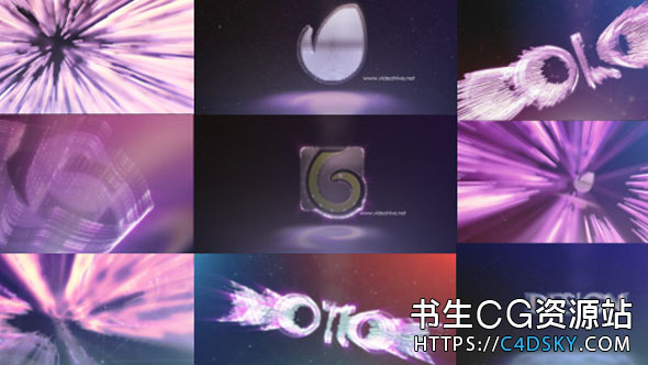 AE模板-E3D三维竖条汇聚公司LOGO动画片头开场Your Logo