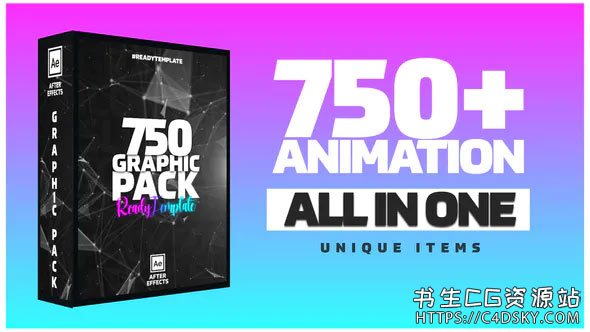 AE模板-700组创意动态图形ins竖屏包装宣传字幕条文字标题动画Graphic Pack | GFX